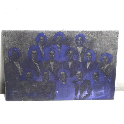 Vintage Printing Plate Halftone Photoengraving Group Portrait Christ Ensemble
