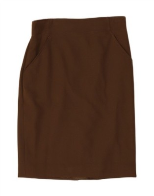 Marella Damen hohe Taille Bleistiftrock UK 14 Large W30 khaki Wolle NK24