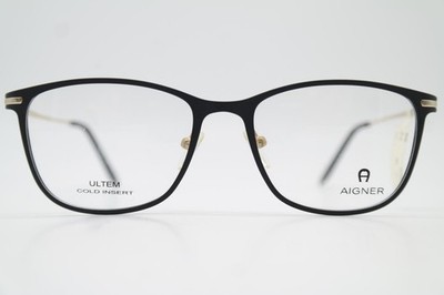 Brille AIGNER ULTEM 30550 TITANIUM Schwarz Gold Oval Brillengestell Neu