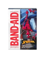BAND-AID Brand Adhesive Bandages Featuring MARVEL Spiderman Assorted Sizes 20 Ct