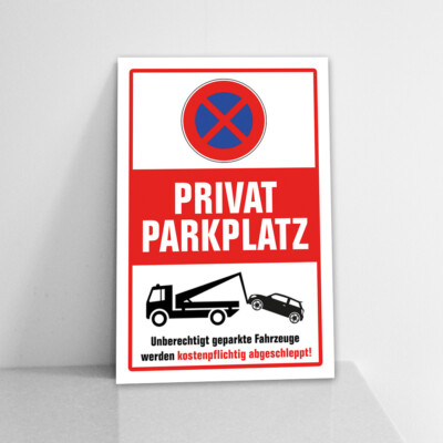 XXL Schild Privatparkplatz Aluminium Reflektierend 30×44 Cm