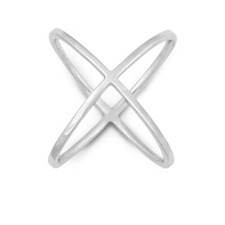 Sterling Silver Criss Cross X Style Ring