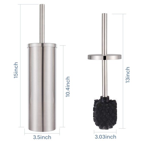 Stainless Steel Freestanding Toilet Bowl Brush and Holder with Long Handle fo... - Picture 7 of 7
