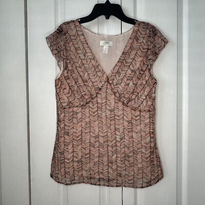 Ann Taylor Loft Women s Flutter Sleeve Semi Sheer Blouse Size 4