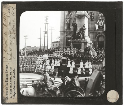 Statue Mgr de Laval Congrès Montréal Foto Glasplatte Schwarzweiß 8,5x10 cm