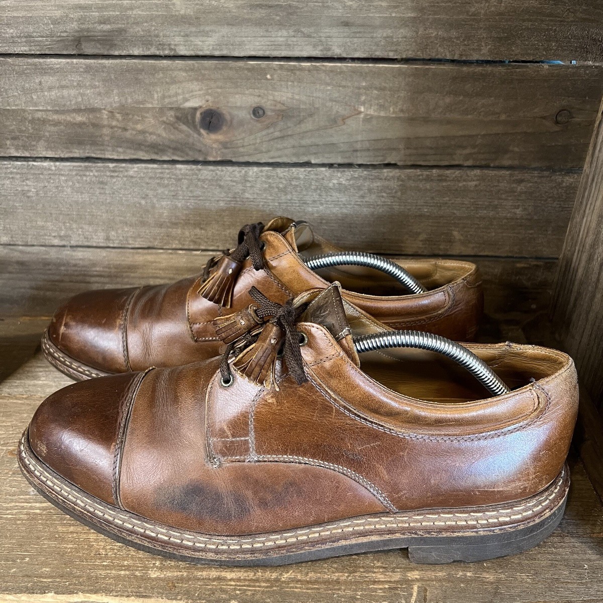 ジョンストンアンドマーフィー パスポート オックスフォードシューズ ブラウン Mens Johnston & Murphy Passport Tassel Brown Leather Heavy