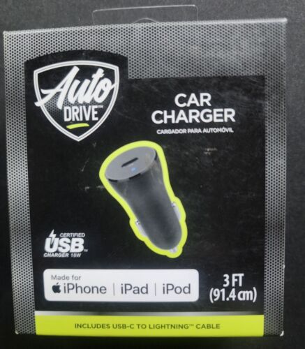 Auto Drive Ładowarka samochodowa do iPhone'a iPada iPoda USB-C Szybka *141 - Zdjęcie 1 z 2