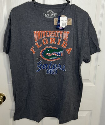 E FIVE PREMIUM COLLEGIATE FLORIDA GATOR GRAY SHIRT L LARGE NEW NWT UNISEX