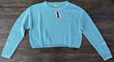 BP Nordstrom Teal Paradise Open Chunky Knit Crop Sweater Size Large NWT