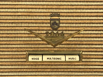 Vintage Grundig Model 2066 PX Tube Radio Front Panel Fabric Grill