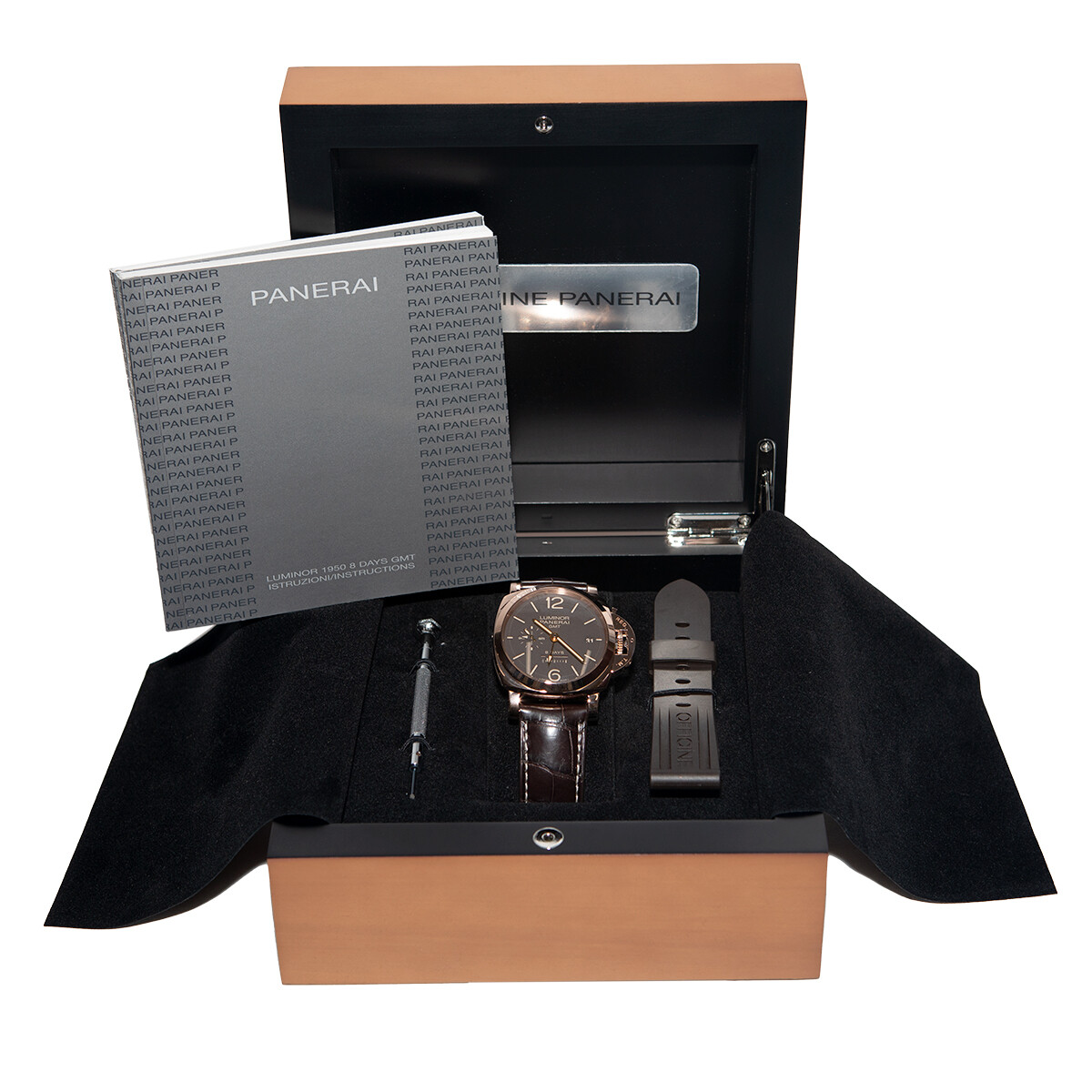 PANERAI Rose Gold 44mm Luminor 8 DAYS GMT ORO ROSSO PAM 576