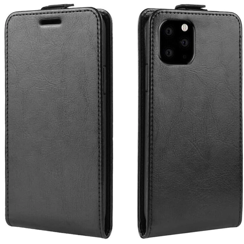 Durable Leather Vertical Flip Wallet Case for iPhone 16 15 14 13 12 11 Pro Max 7 8