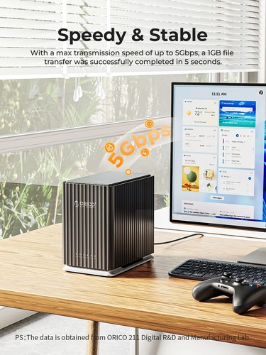 HDD Docking Station 2Bay 5Bay Type-C Personal Storage 12V 4A Silent Design New - Afbeelding 3 van 27