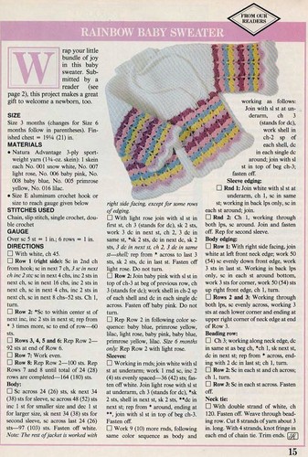 Crochet Patterns By Herrschners May/June 1988 Sweaters, Afghans, Wedding - Picture 6 of 10