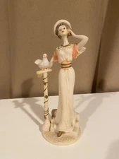 Vintage Artmark Marlo Collection Figurine  Victorian Lady with Dove  10”