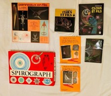 Jeu Vintage: Spirograph avec plusieurs livres et des jeux de fils pour réaliser