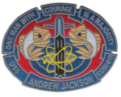 USS Andrew Jackson SSBN-619 Patch   Plastic Backing
