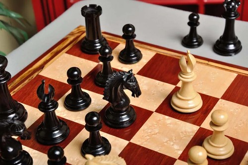The Milan Luxury Chess Set - Pieces Only - 4.4" King - Genuine Ebony - Picture 6 of 11