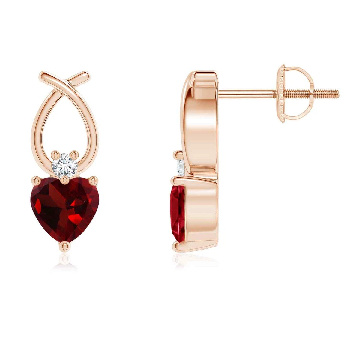 Heart shaped garnet earrings deals