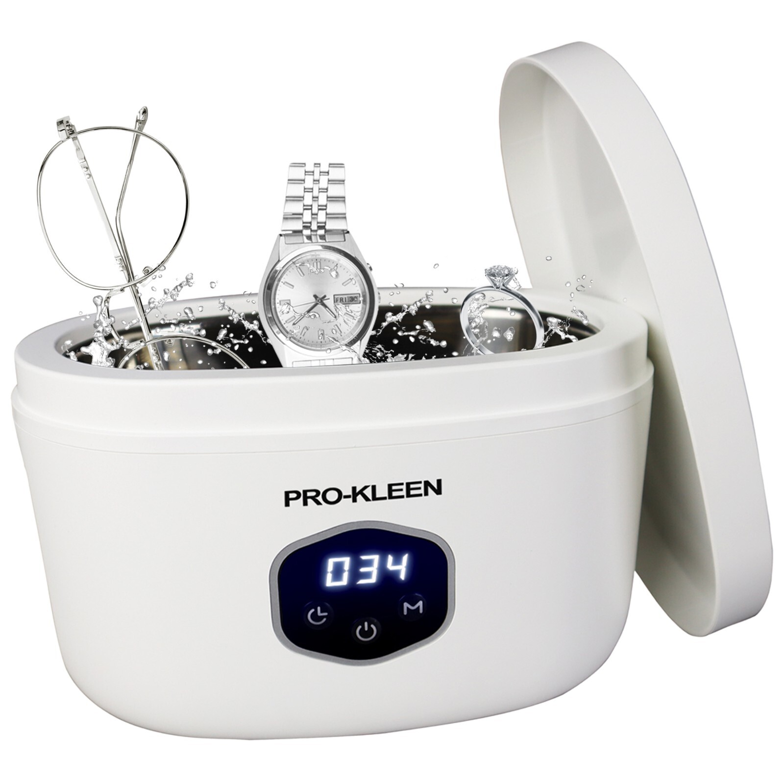 ProKleen Ultrasonic Cleaner Machine 600ML Jewellery Makeup Brushes Coins 43 kHz