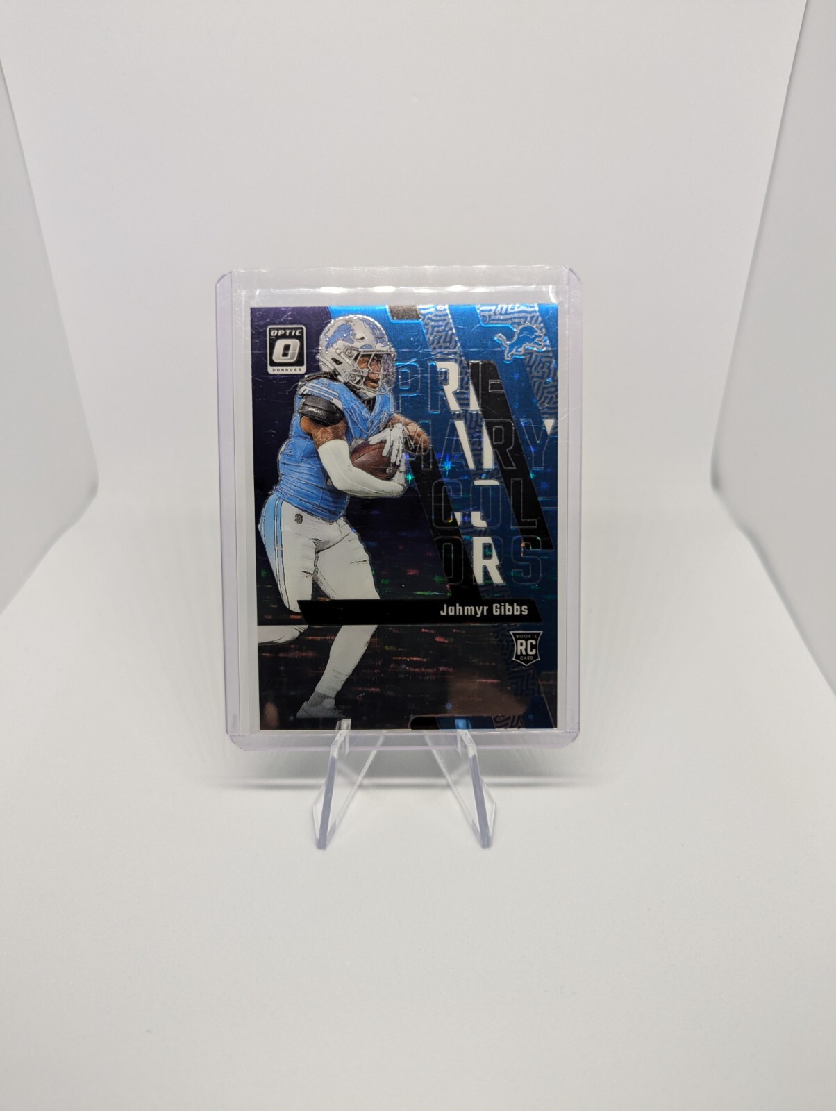 Jahmyr Gibbs 2023 Optic FOTL HOBBY Primary Colors Purple Stars /25