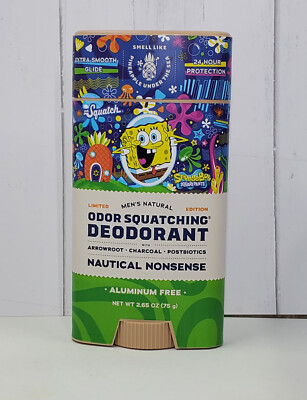 Dr. Squatch Men's Natural Deodorant Ltd Ed Spongebob Nautical Nonsense 2.65oz