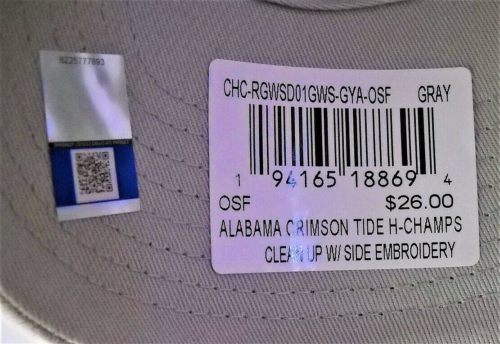 ALABAMA CRIMSON TIDE COMMEMORATIVE 2009 NATIONAL FOOTBALL CHAMPIONS GRAY CAP HAT - Picture 6 of 6