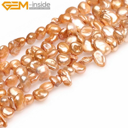 15" Purple & Yellow Freeform Cultured Freshwater Pearl Bead Jewelry Making 6x8mm - Picture 21 of 42
