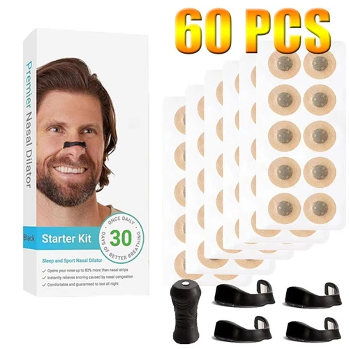 Kit de inicio de dilatadores nasales magnéticos para respiración nasal tiras nasales clip nasal 60 un. - Imagen 9 de 14