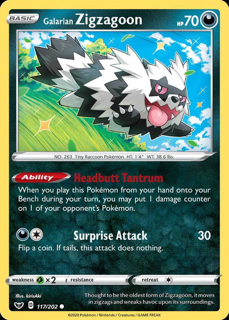 Pokemon Galarian Zigzagoon (117/225) Sword & Shield LP