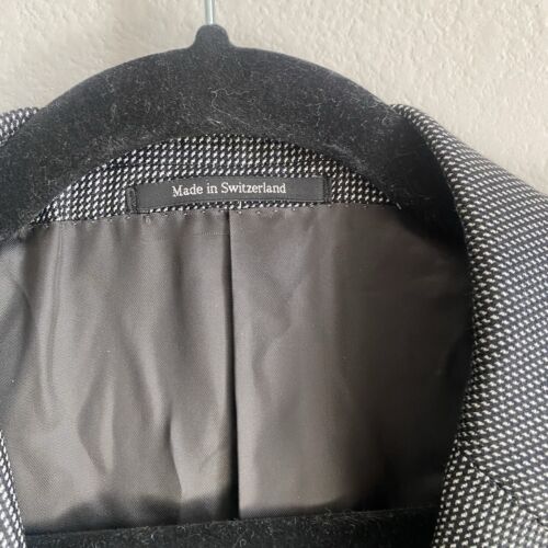 Ermenegildo Zegna Fit Rom Mens US 44 EU 54 Gray Geometric Nailhead Jacket Blazer - Picture 2 of 15