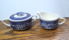Blue Willow Queens Sugar Bowl  Creamer