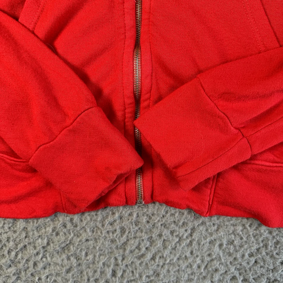 Sudadera con Capucha Sundry Para Mujer 1 Pequeña Roja Cremallera Completa Atletismo Hecha en EE. UU. Foto 3 de 4