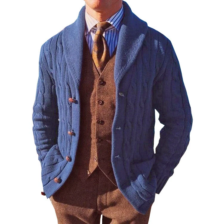 Shawl collar sweater with best sale blazer