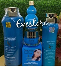 4pc. Lait snapchat Diamant blue lotion, serum, Facecream  shower Gel 100   