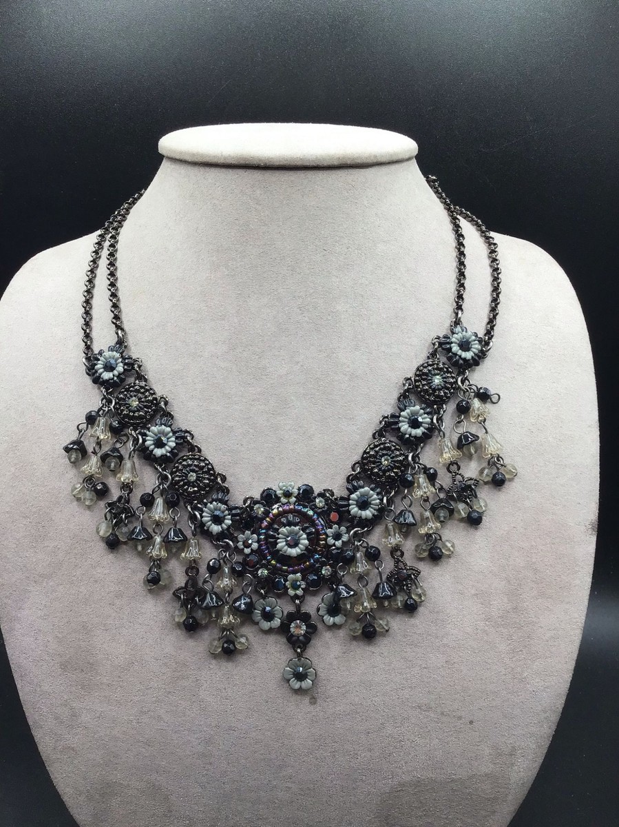 MX Signed Gothic Style Black Necklace Michael Morrison 80s