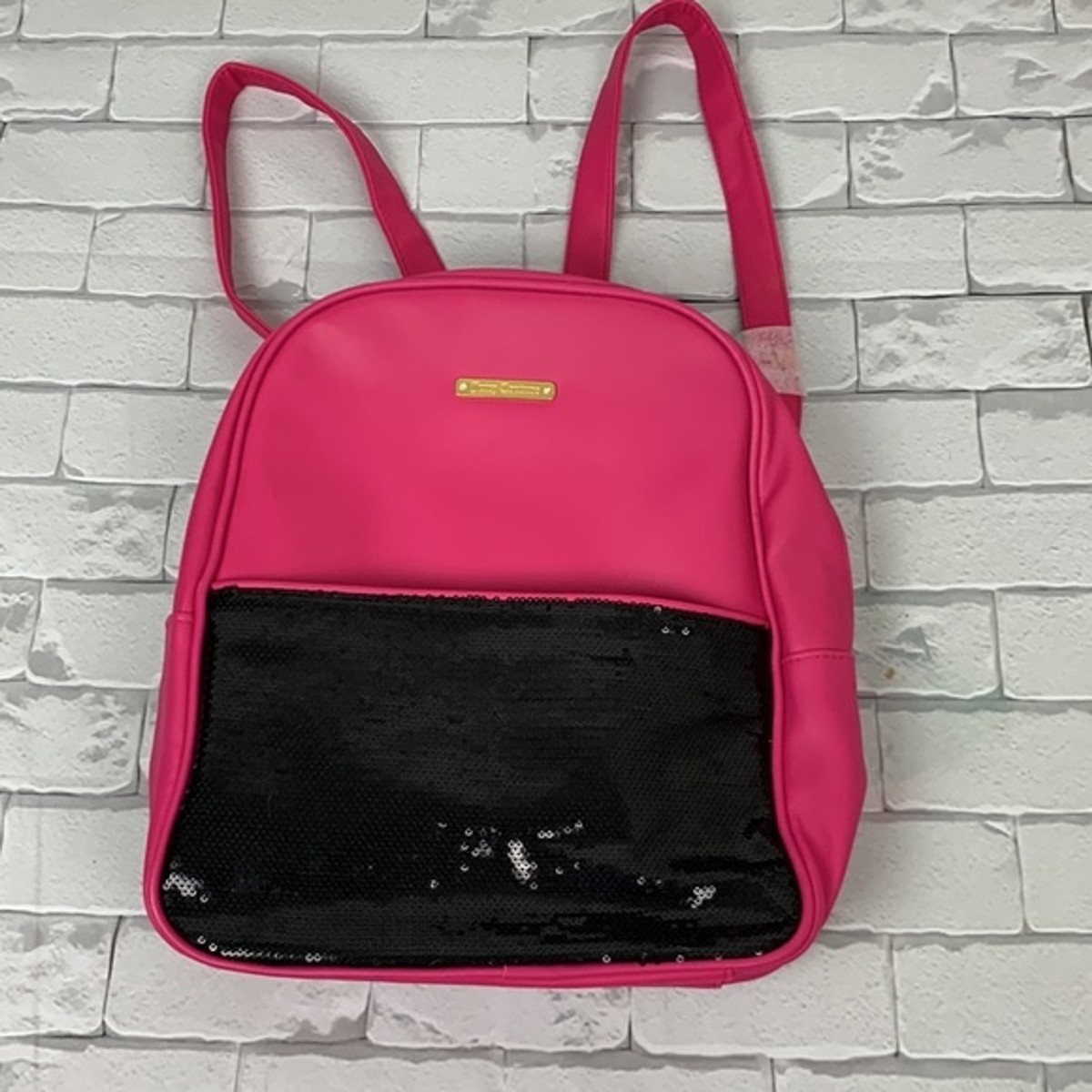 Juicy Couture Backpack bag. Hot pink. Black sequins. Zip  display picture 3