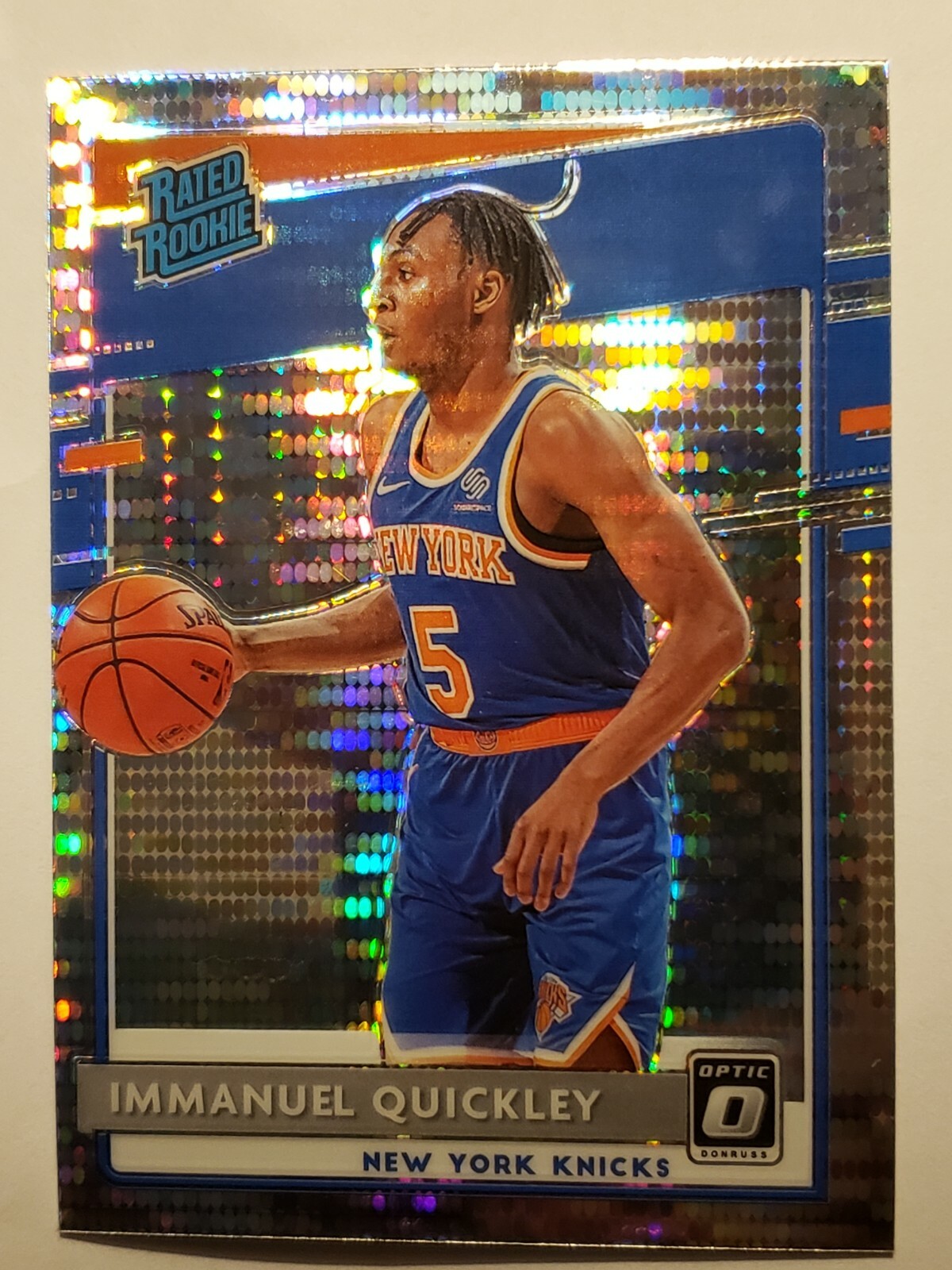 2020-21 Panini Donruss Optic Silver Pulsar Prizm Rookie #175 Immanuel Quickley