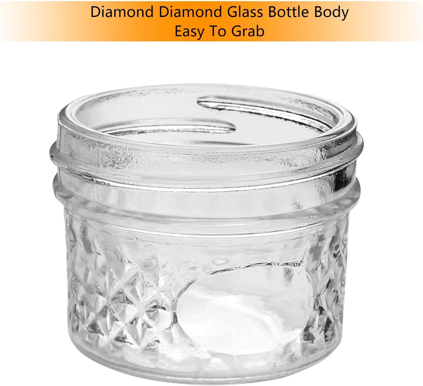 Mini Mason Glass Canning Jars,4 OZ Jelly Jars with Regular Lids（Silver ...