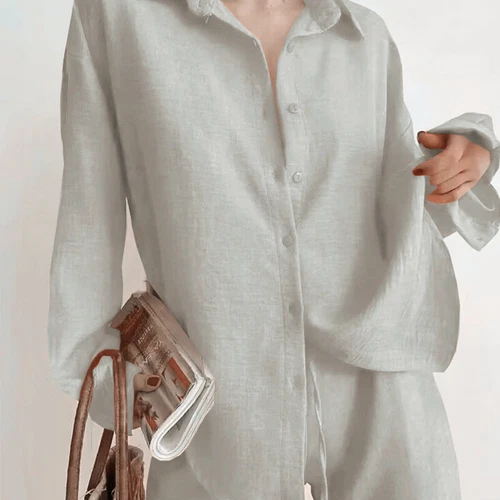 Damen Baggy Arbeit Reversausschnitt Damen 2 Stück Outfits Langarm Lounge Sets - Bild 19 von 35