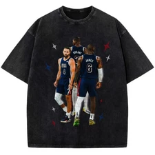 Stephen Curry Lebron James Kevin Durant BIG 3 USA World Champ Custom Graphic Tee
