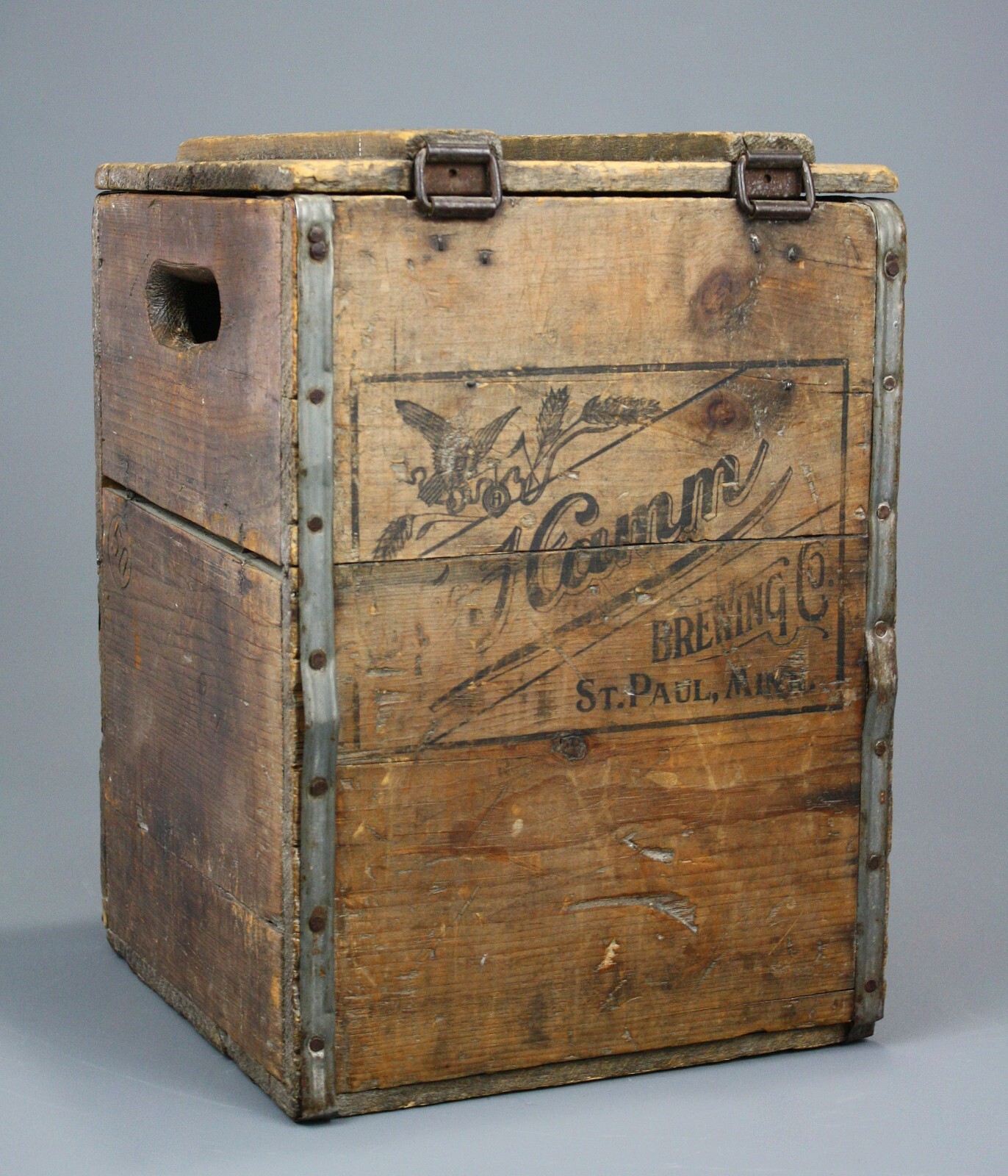 Antique Theo. Hamm Brewing Co. Wooden Picnic Crate, Hamm's Advertising