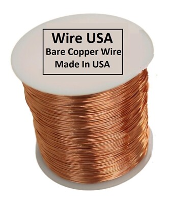 1/4 Lb. Spool Solid Bare Uncoated Round Copper wire ( Dead Soft ) Choose Gauge