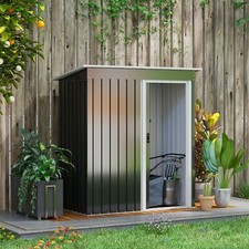 5 x 3ft Garden Storage Shed Sliding Door Sloped Roof  Tool Galvanised Steel