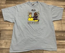 Vintage Beauty And The Beast Musical Shirt Mens 2XL Blue 2001 Theatre Hanes Y2K
