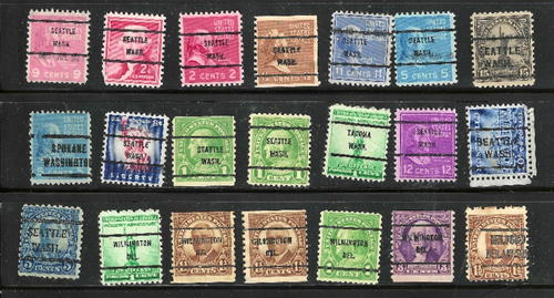 Collection 1920-1930's Precancel DC Washington Etc 1-10 Cent US 16-19 - Picture 4 of 4