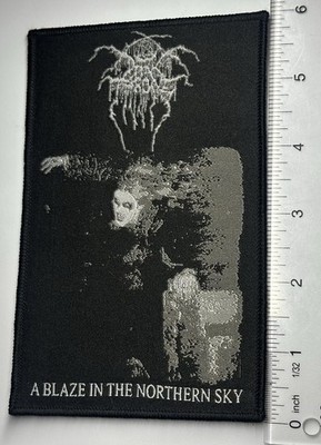 Dark Throne A Blaze In The Northern Sky Black border woven patch