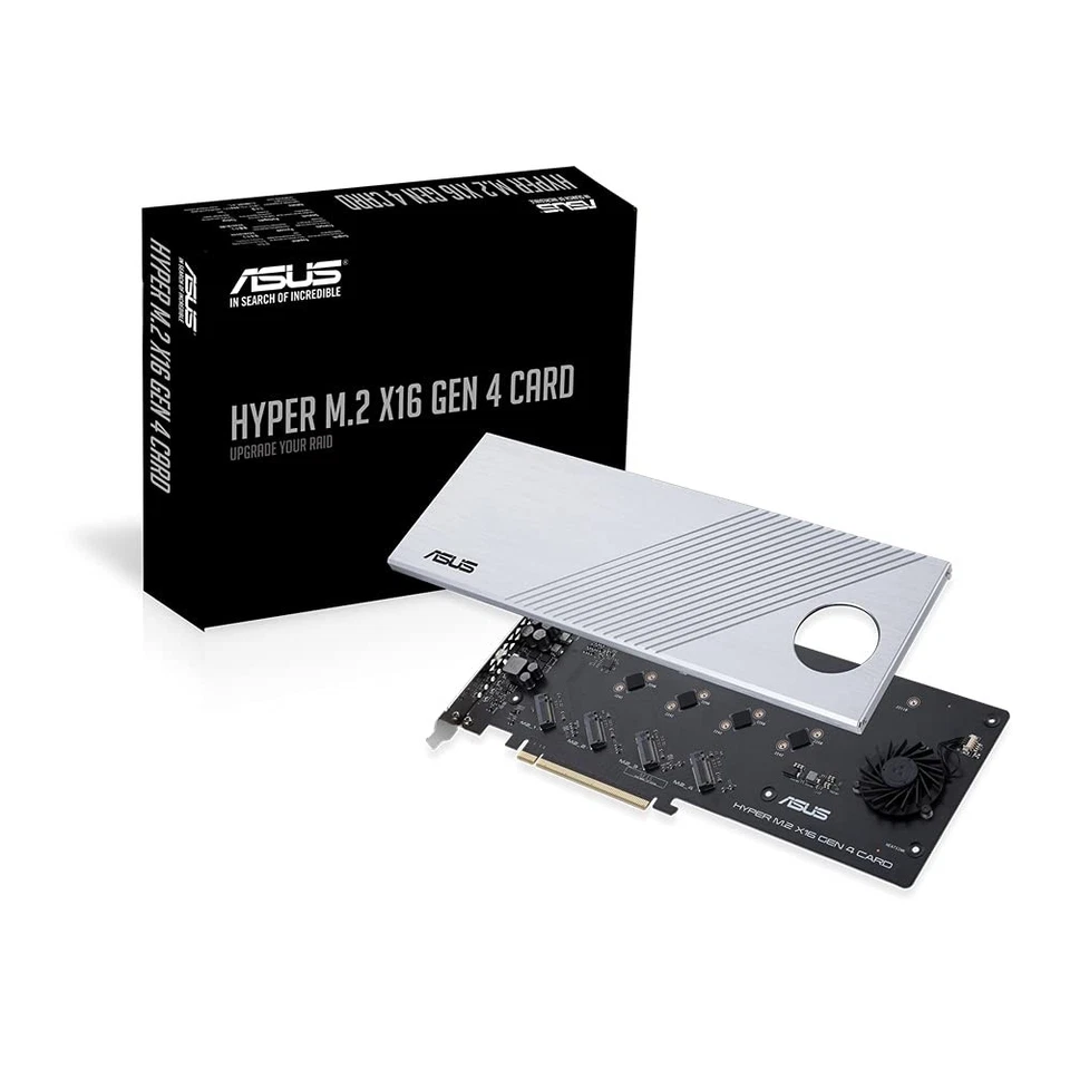 Asus Hyper M.2 X16 Gen 4 Card PCIe 4.0 Supports 4 NVMe SSDs Up to 256Gbps - Image 4 of 4