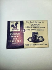 Ronson Lighter Wick No. 2014 Replacement w/Inserter Push New Old Stock