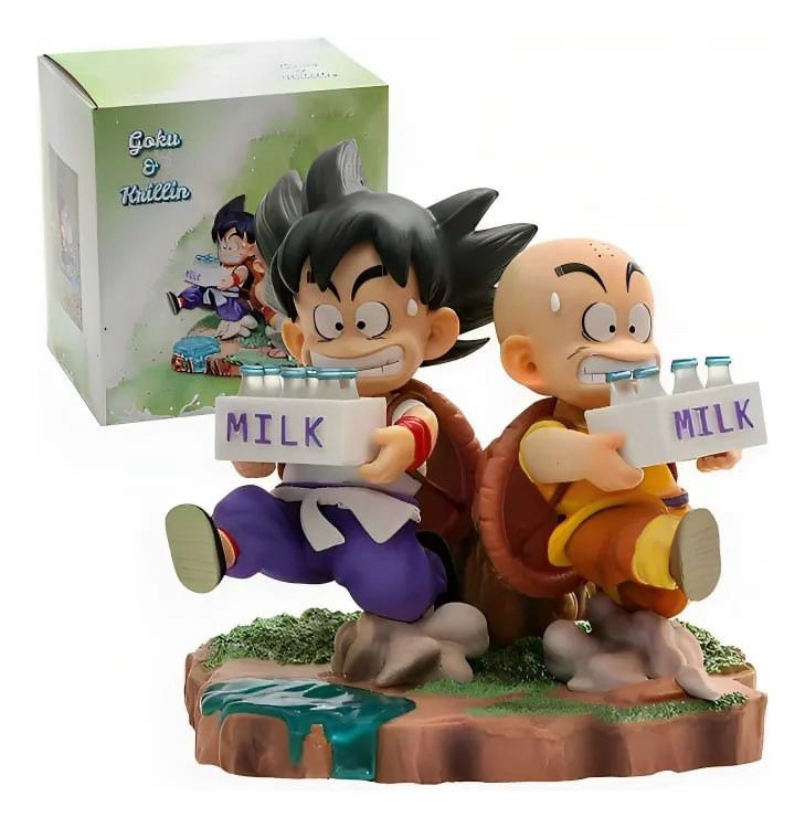 Dragon Ball Goku And Krillin Milk Delivery Figure 6” Mexican